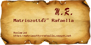 Matriszottó Rafaella névjegykártya
